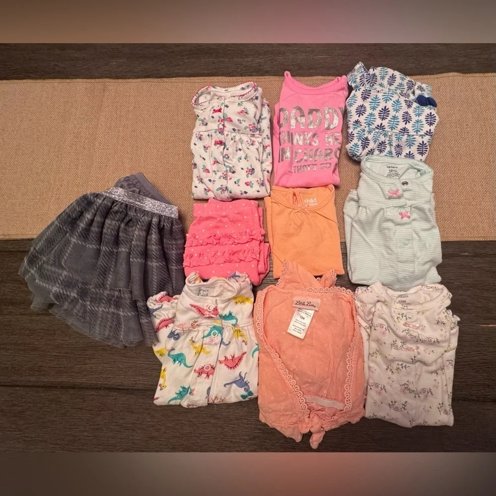 Bundle Onesies for infant girls size 12 months